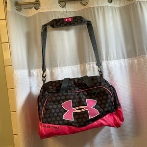 Under Armour Grey and Pink Duffle Bag